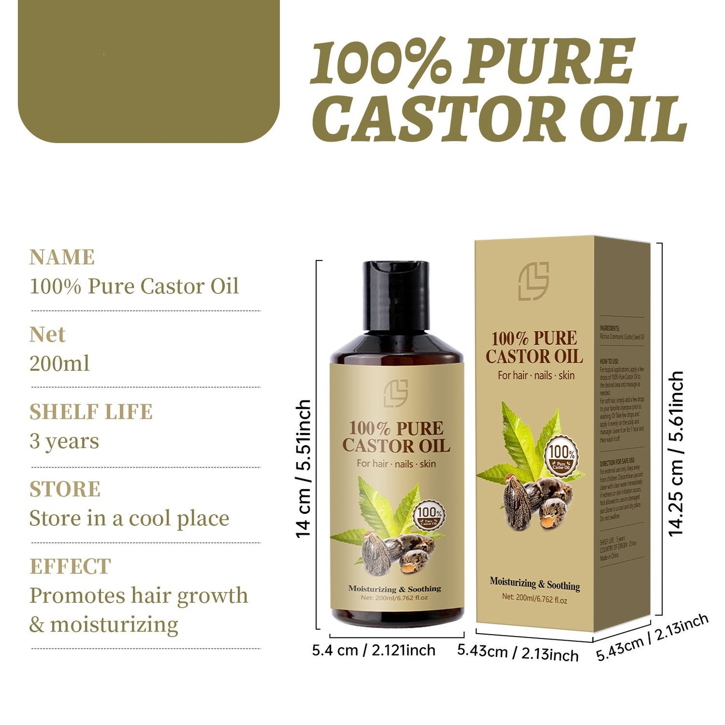 100% Pure Castor Oil - 200 ml