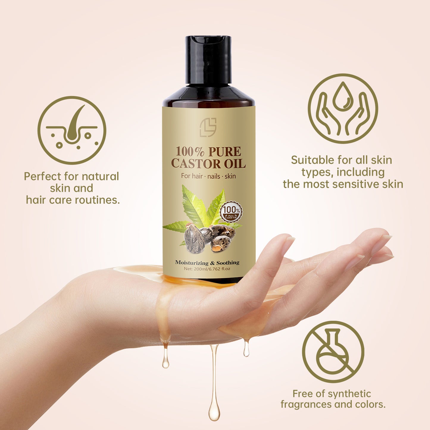 100% Pure Castor Oil - 200 ml